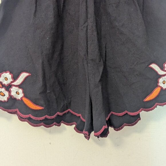 Free People Embroidered Sophia Romper Scalloped Hem Boho Mexican Cotton Festival - Picture 7 of 9